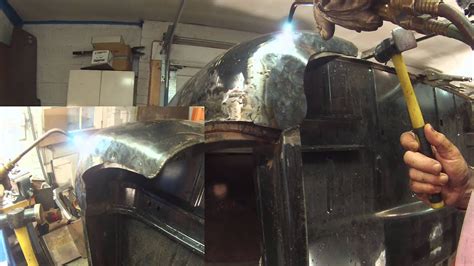 shrinking sheet metal with heat|heating metal with acetylene torch.